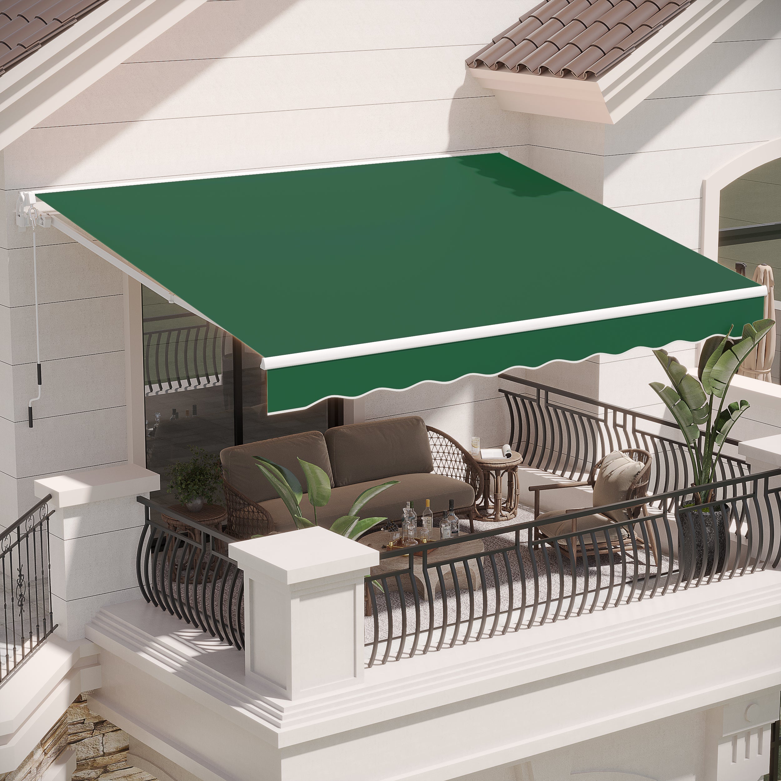 YODOLLA 13'×10' Manual Retractable Awning Sun Shade Patio