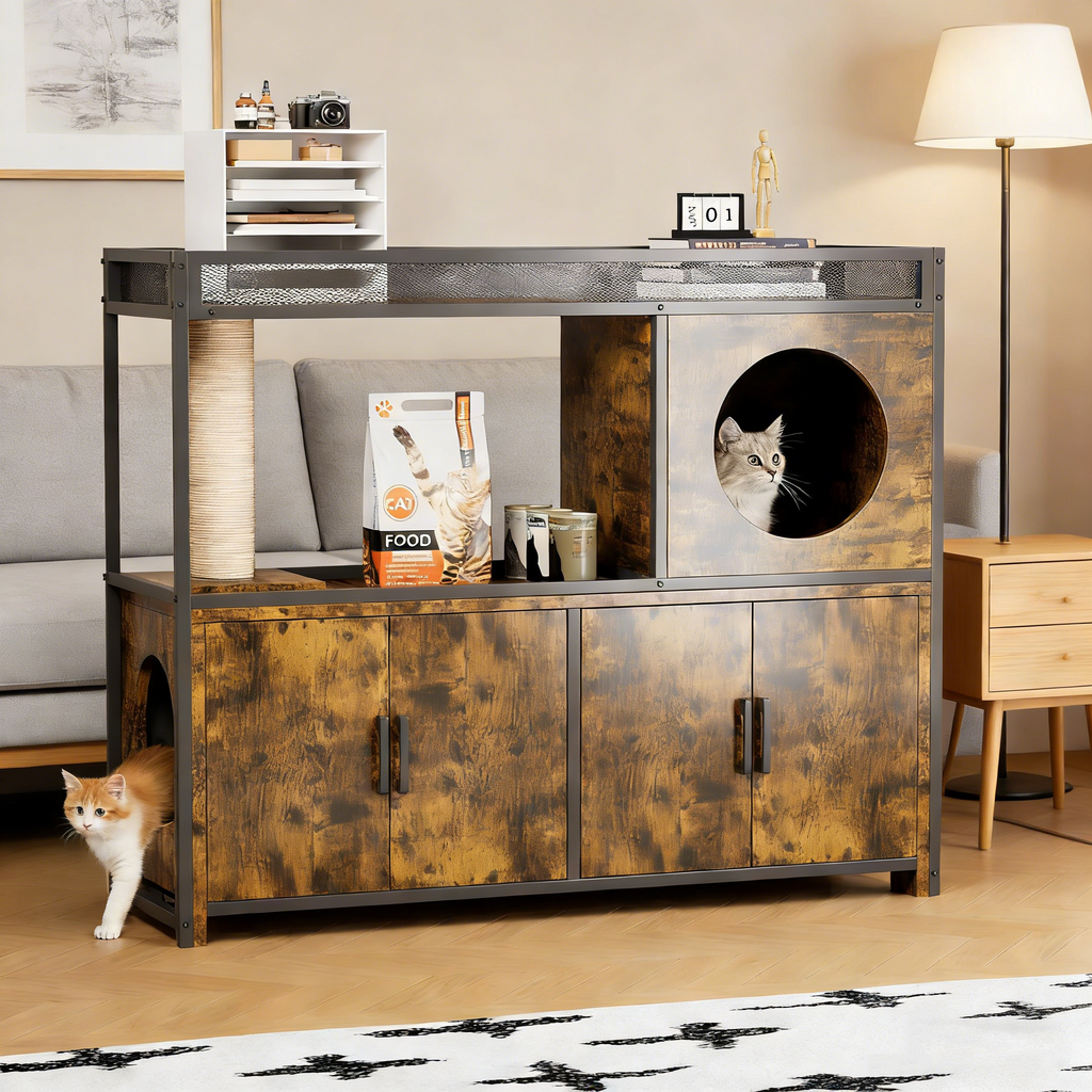 YODOLLA Cat Litter Box Enclosure with Scratching Postbest