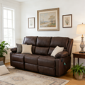 YODOLLA Reclining Sofa 3-Seater Couch, Brownbest