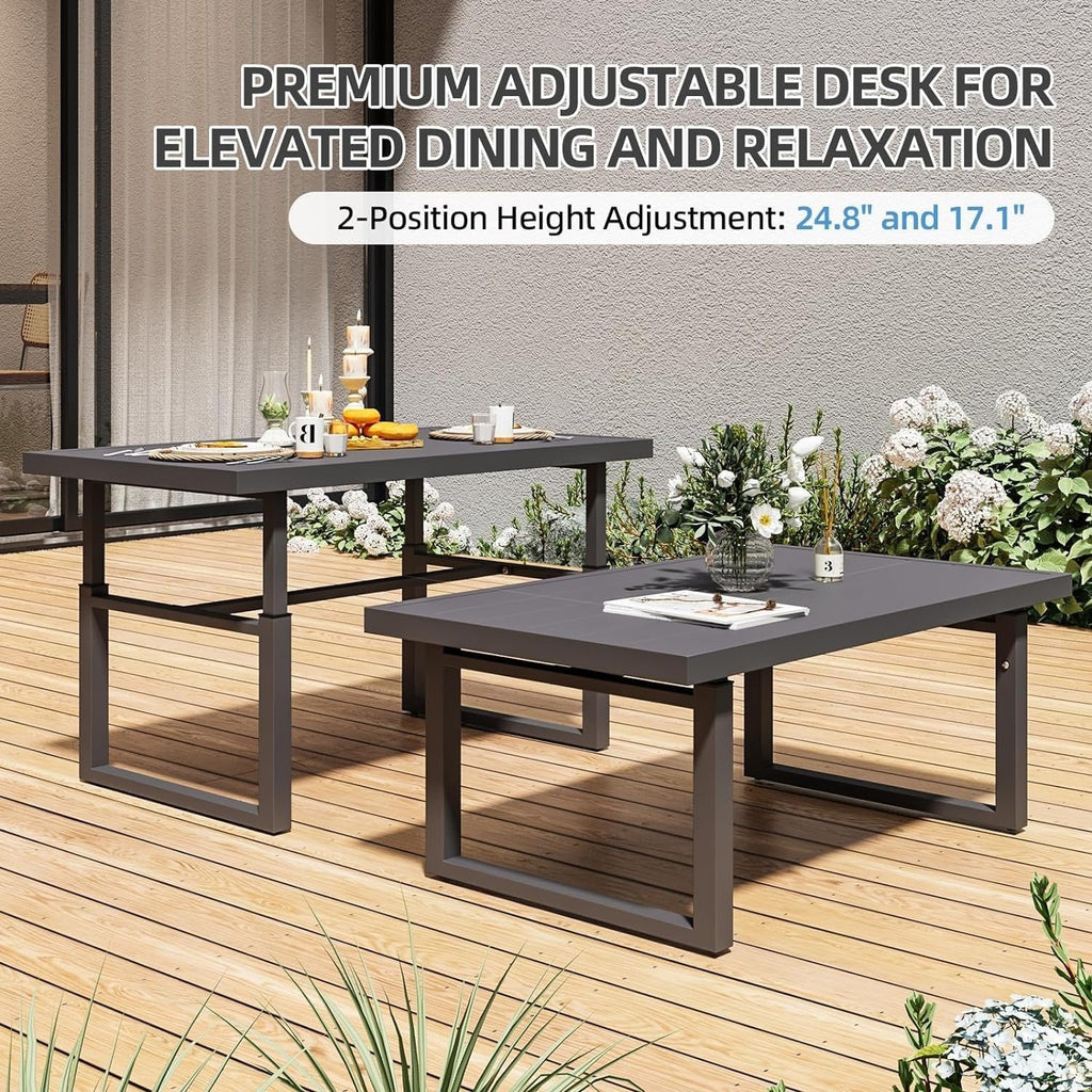 YODOLLA Outdoor Conversation Table and Chair Sets for Lawn Furniture Set, Green