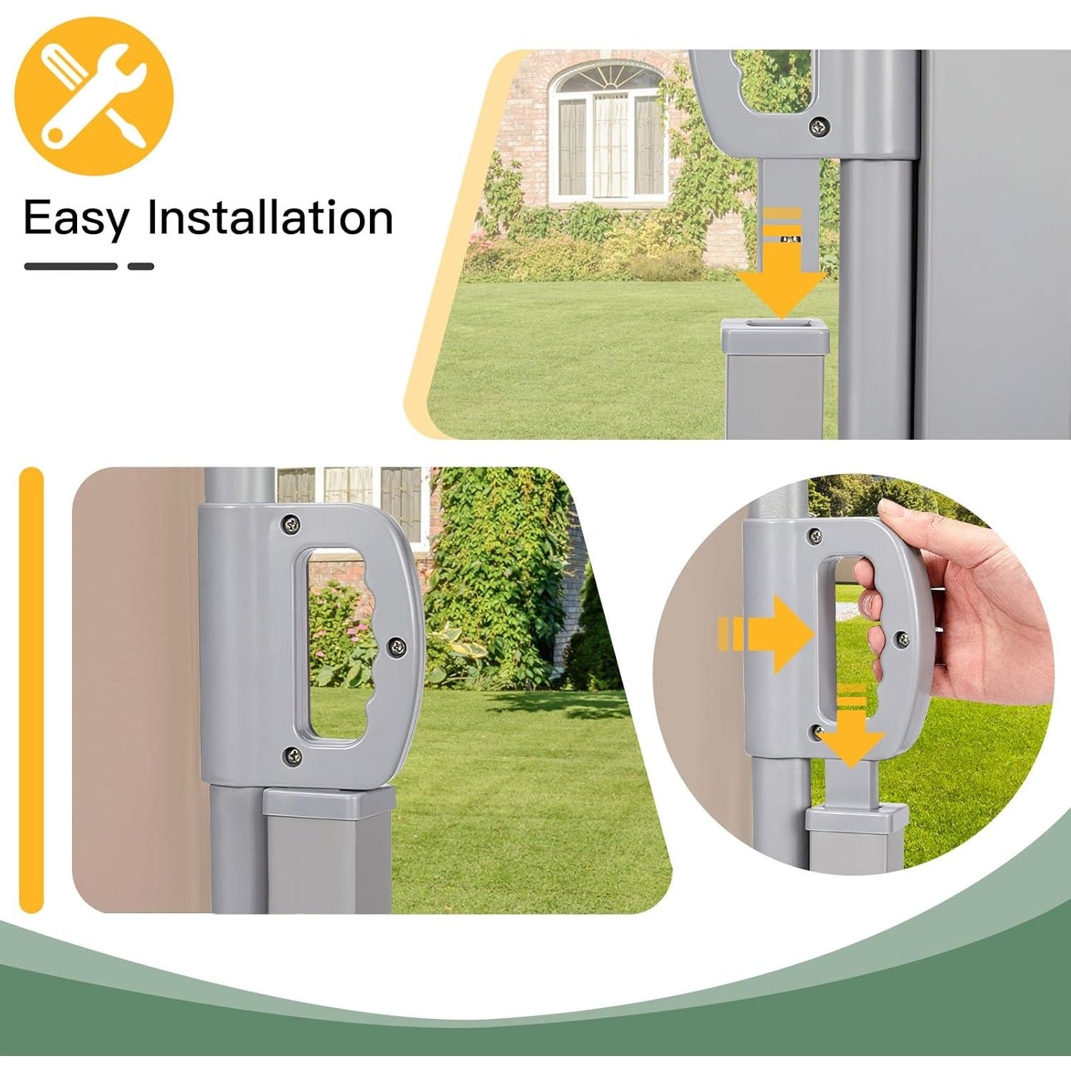 YODOLLA 236" x 63" Splashproof Retractable Side Awning, Beige