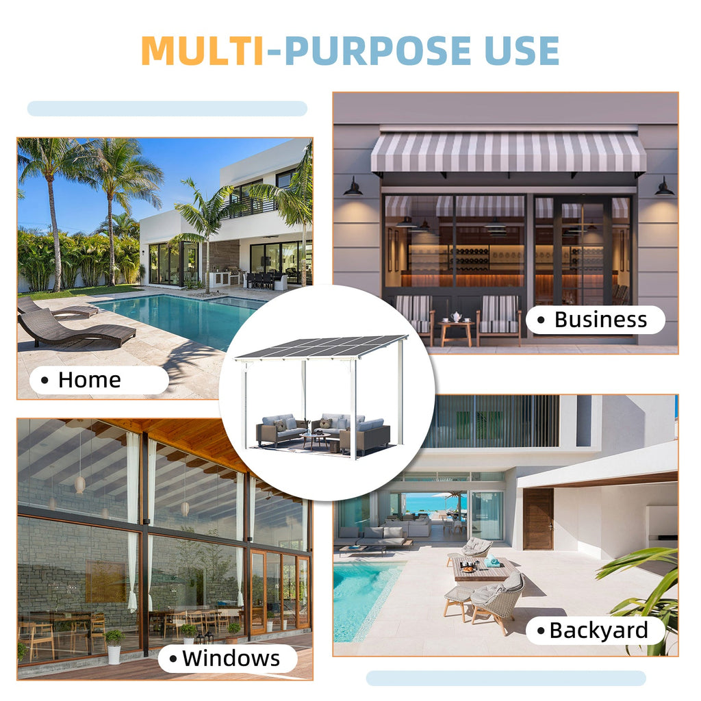 YODOLLA 10' x 8' Lean to Gazebo Pergola for Patio, White