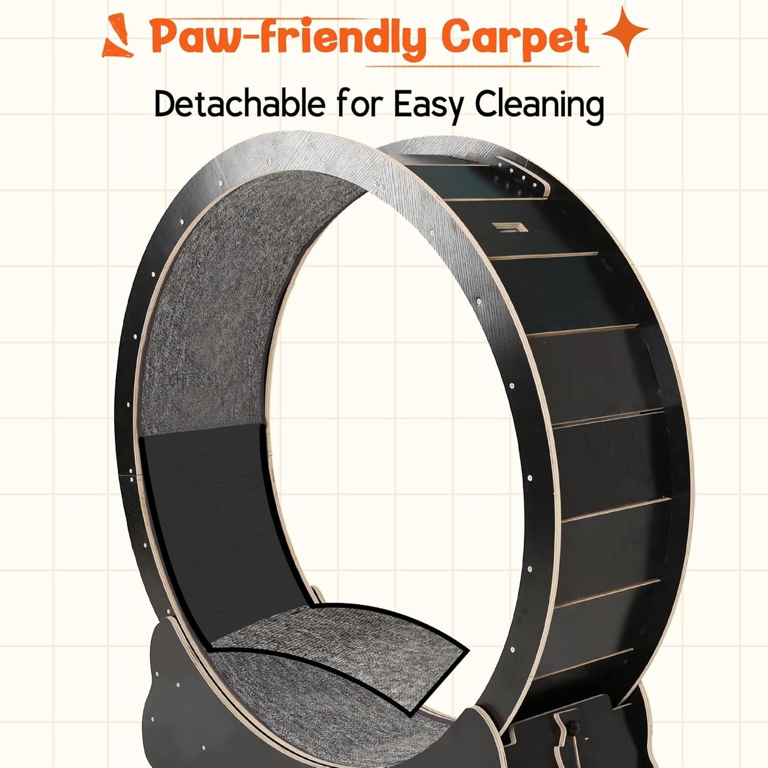 YODOLLA 43.3” Cat Exercise Running Wheel, Black