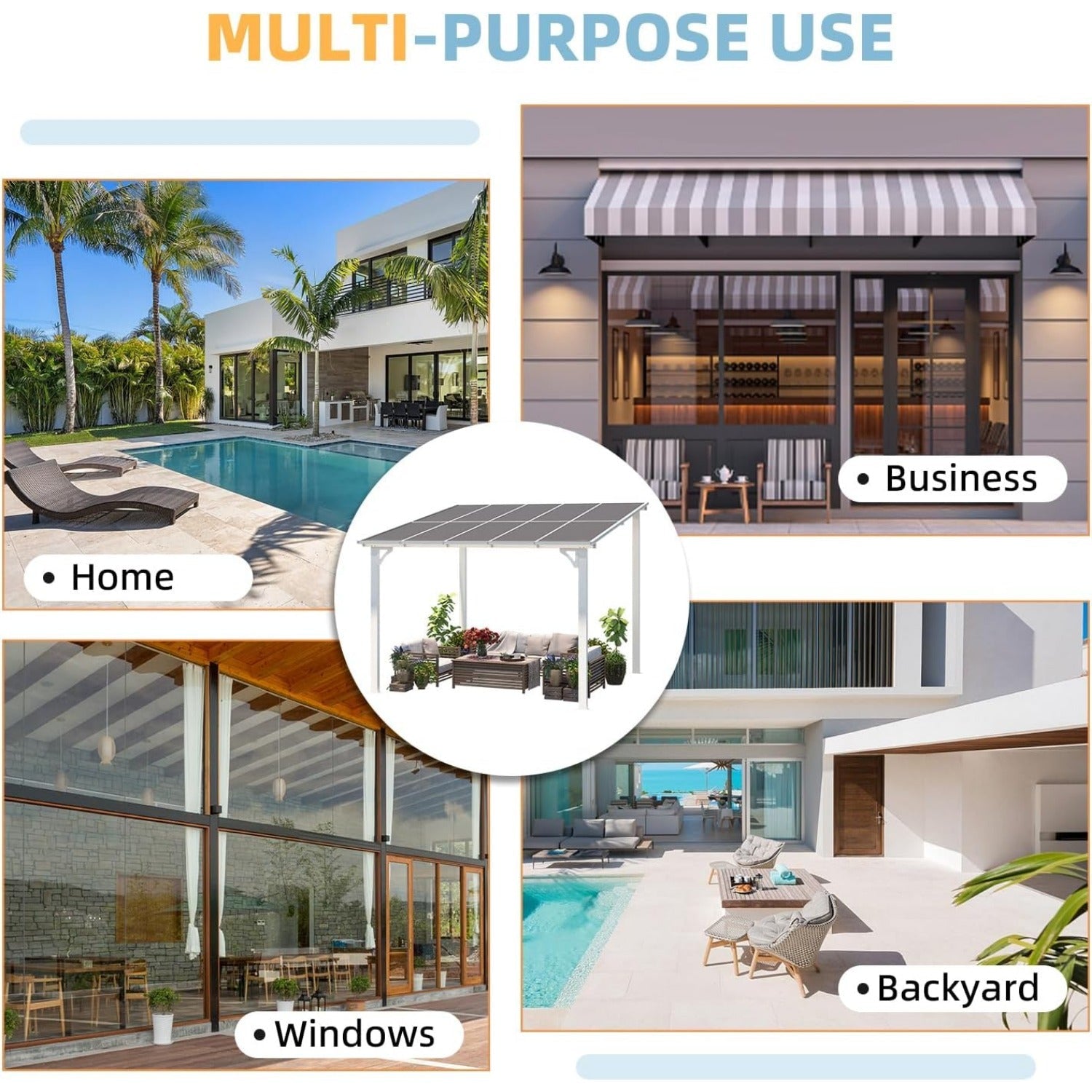 YODOLLA 10' x 10' Pergola Gazebo, Small Wall Mounted Pergolas and Gazebos