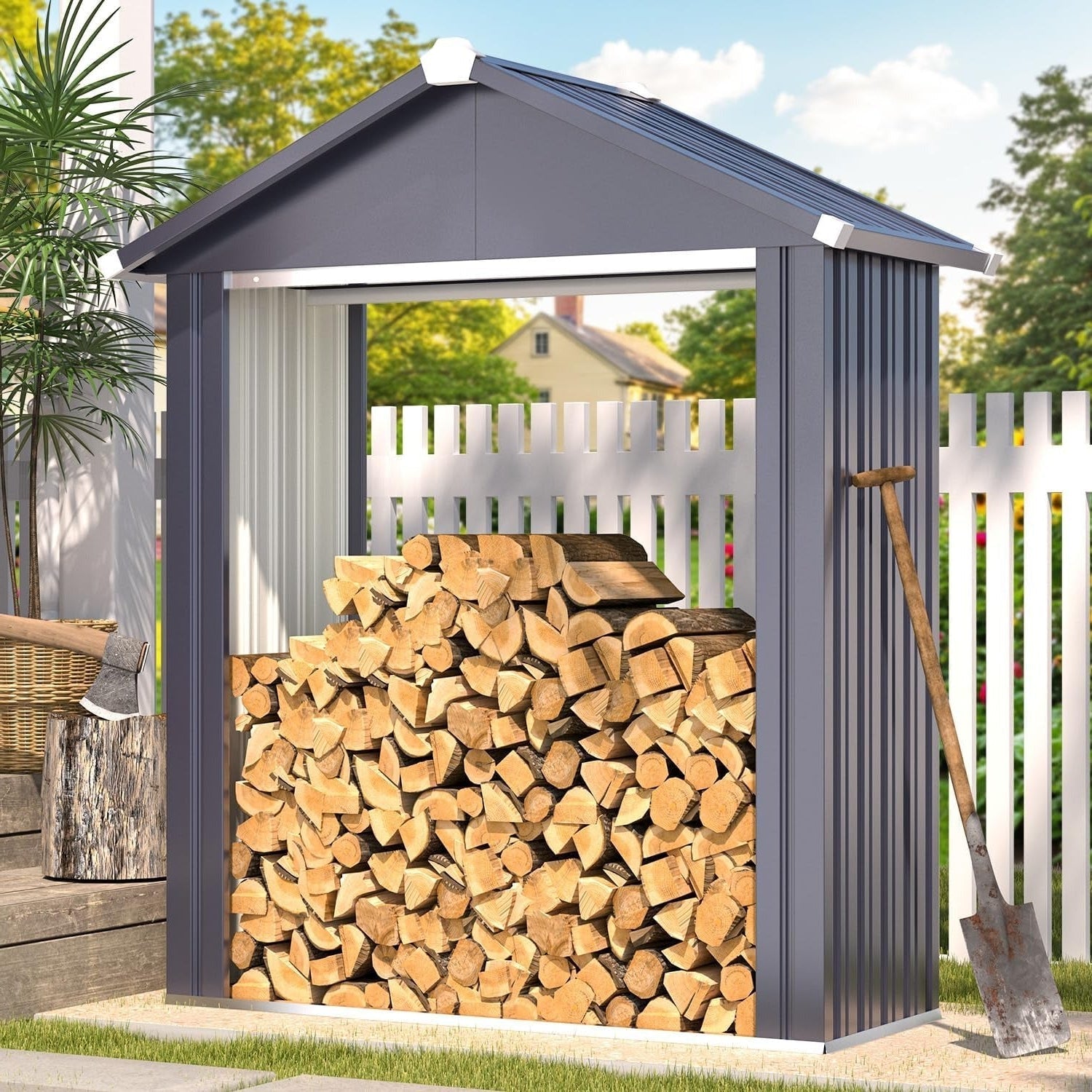 YODOLLA 2x5FT Outdoor Storage Shed, Grey