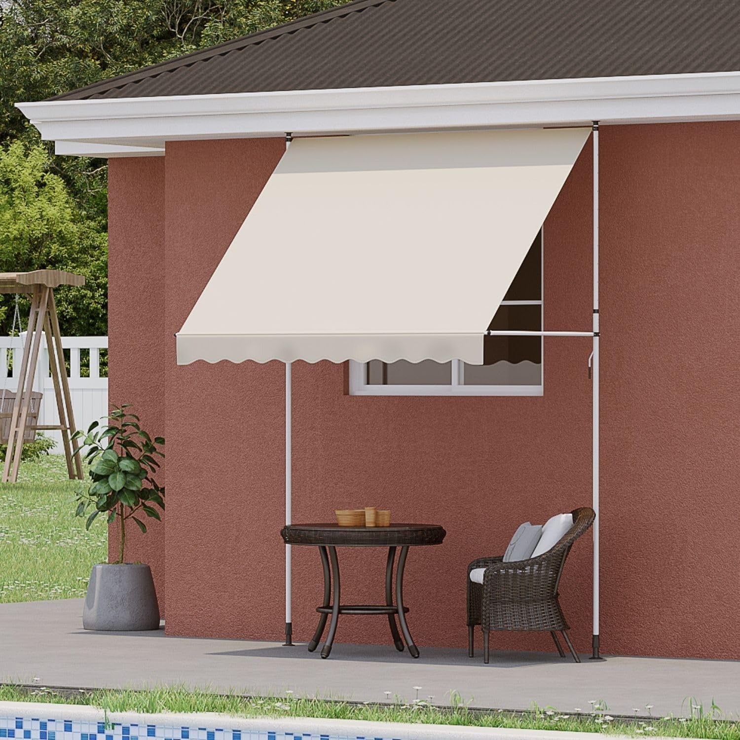 YODOLLA 2x1.8m Free Standing Awning, Beige