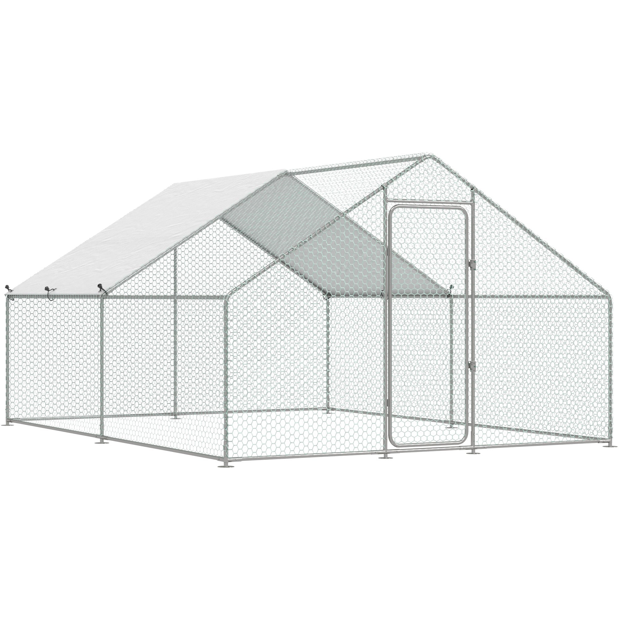 YODOLLA 4m Large Metal Chicken Cage with a pointed roof