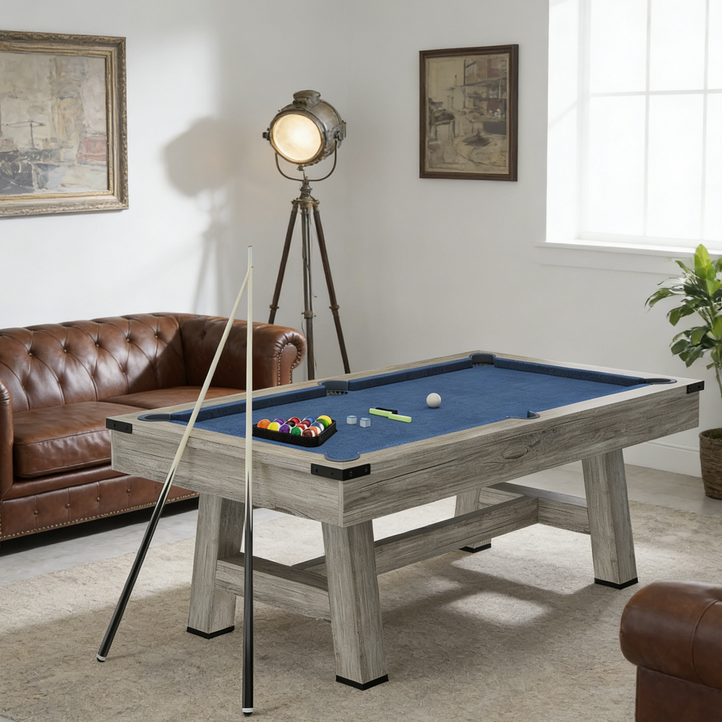 YODOLLA 7FT Pool Table with Wood Finish Billiard Tables with Cue Sticks Balls