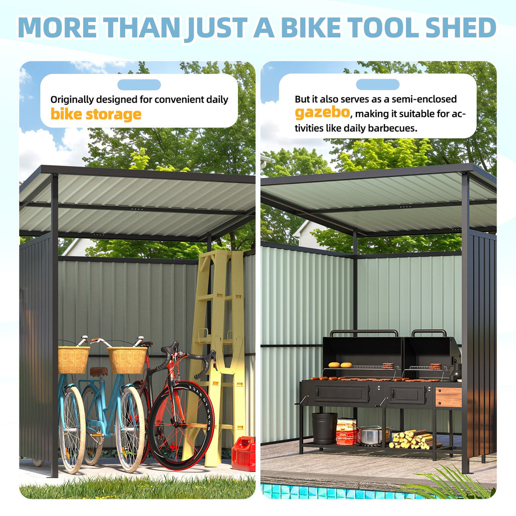 YODOLLA 6' x 6' Gazebo Outdoor Pergola for Patio, Small Lean to Hardtop Grill Gazebo