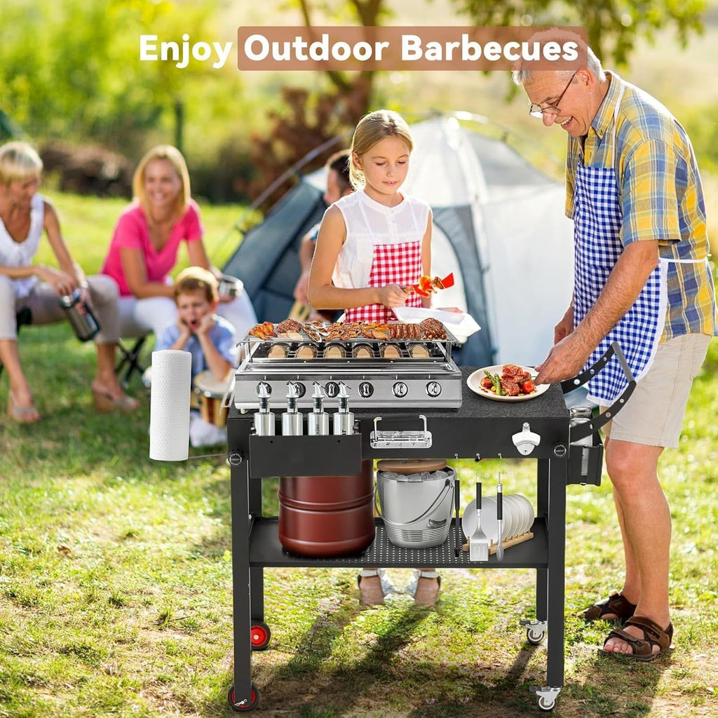 YODOLLA Outdoor Grill Table, Folding Portable Grill Cart