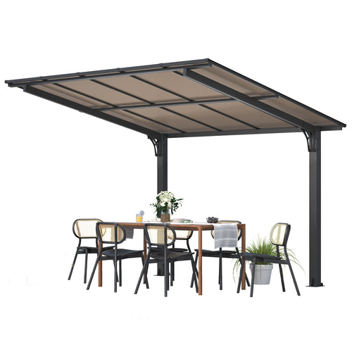 YODOLLA 10' x 8' Freestanding  Lean to Hard Top Gazebo Outdoor Pergolabest