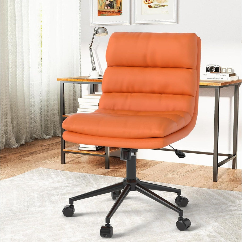 YODOLLA Office Chairs Swivel Desk Chair, PU Leather Orange