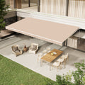 YODOLLA 20'×10' Manual Retractable Awning Sun Shade Patio