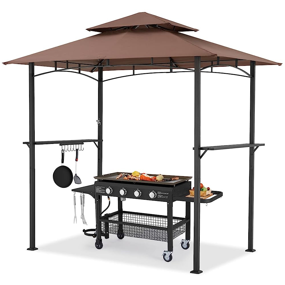 YODOLLA 8' x 5' Grill Gazebo, Brown