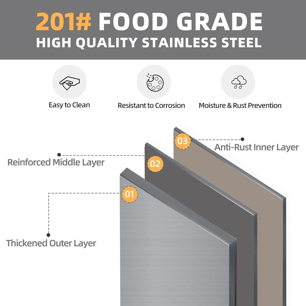 YODOLLA 48"x24" Stainless Steel Table with Overshelves