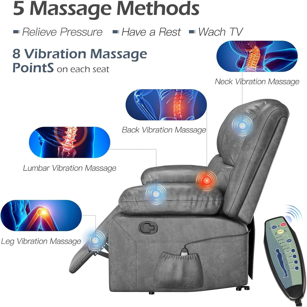 YODOLLA Reclining Sofa 3-Seater Couch, Graybest