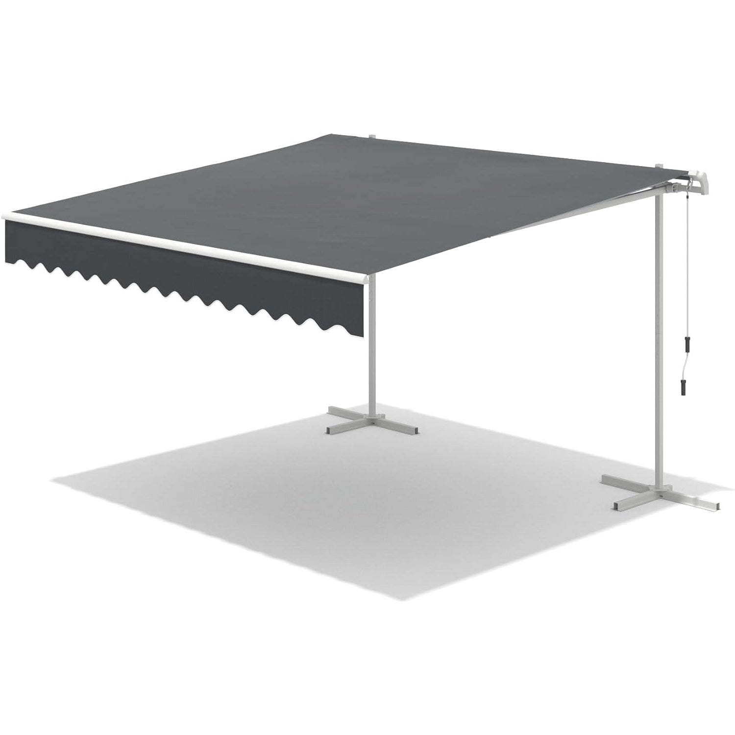YODOLLA 13'x10' Single Side Free Standing Retractable Awning, Dark Gray