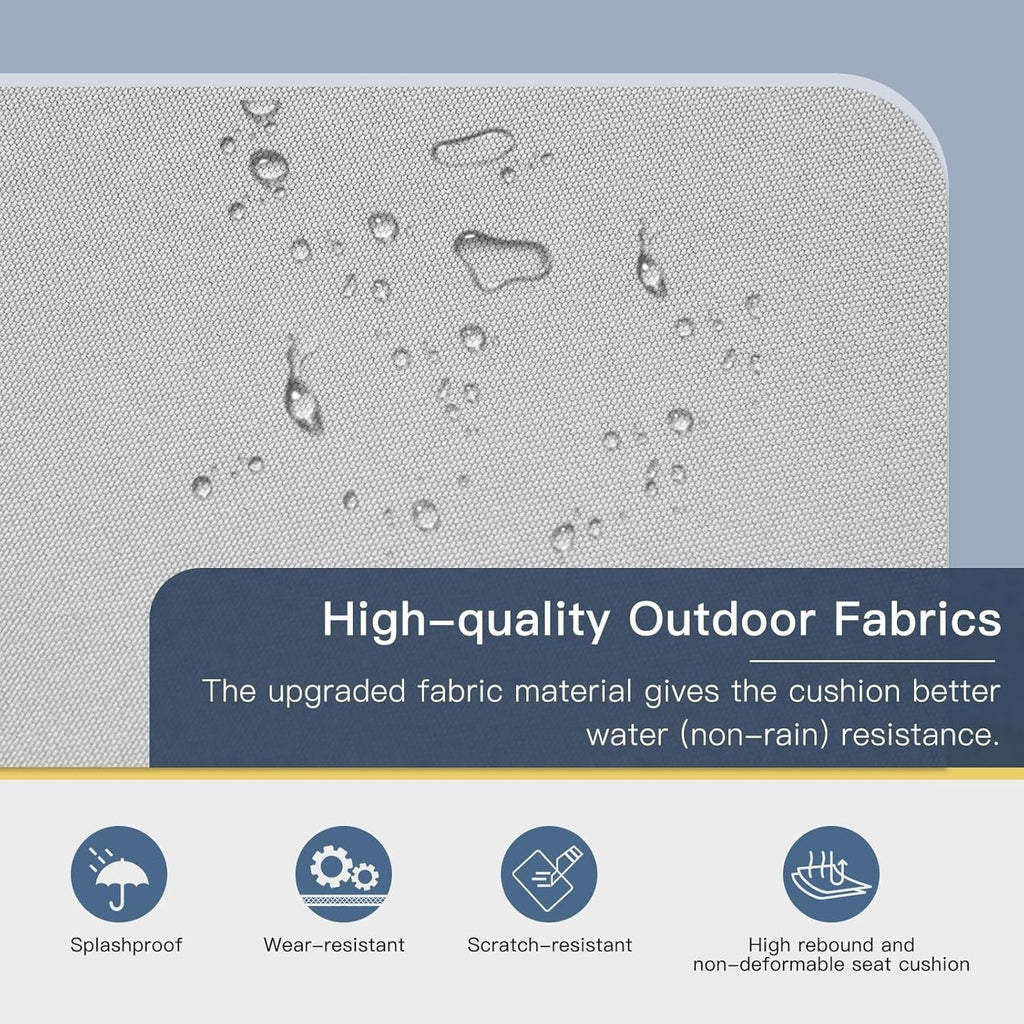 YODOLLA 7 Pieces Metal Patio Furniture Set, Light Grey