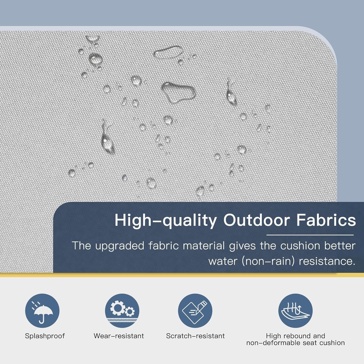 YODOLLA 7 Pieces Metal Patio Furniture Set, Light Grey