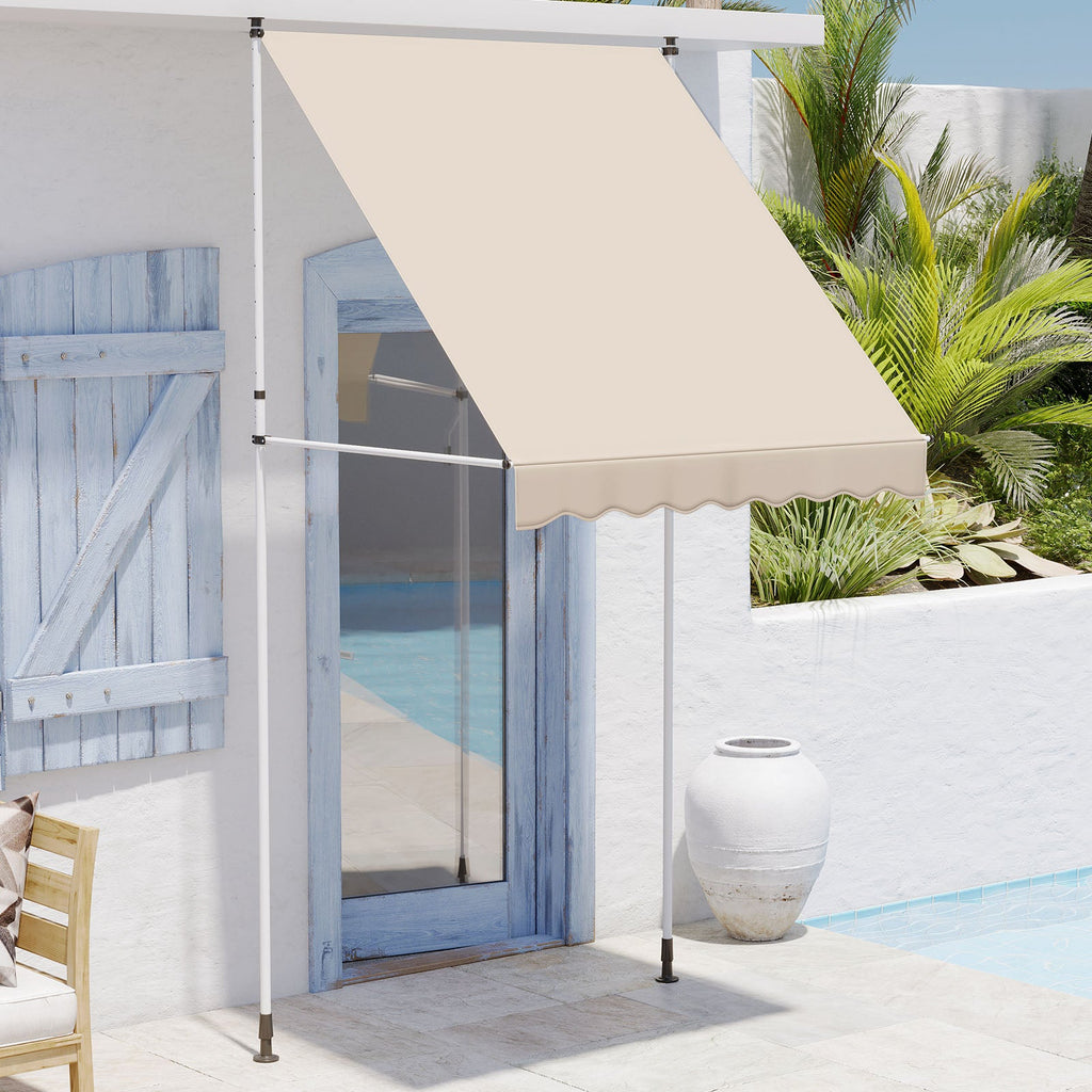 YODOLLA 59”×47” Manual Retractable Awning, Beige