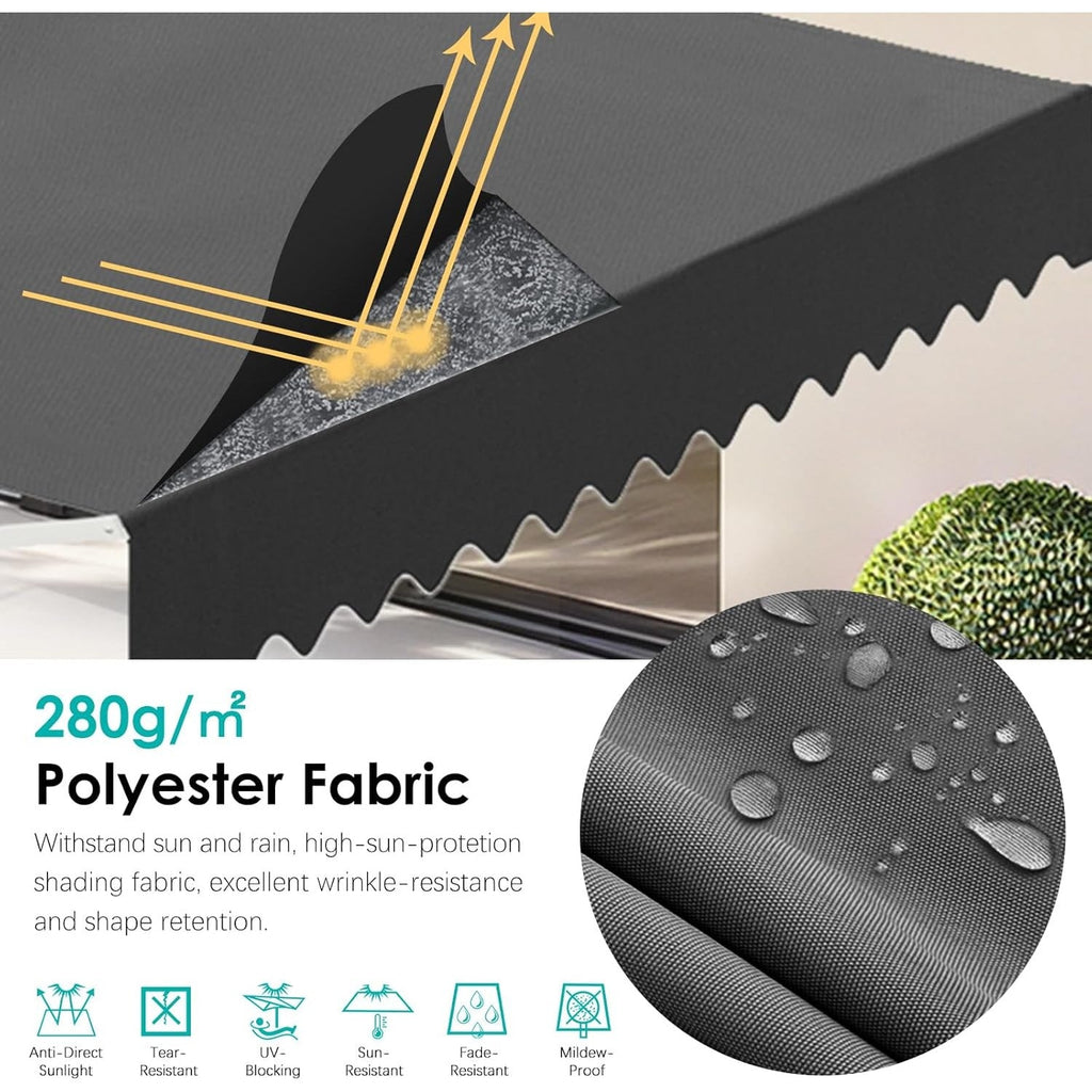 YODOLLA 13'x10' Dual Side Free Standing Retractable Awning, Dark Gray