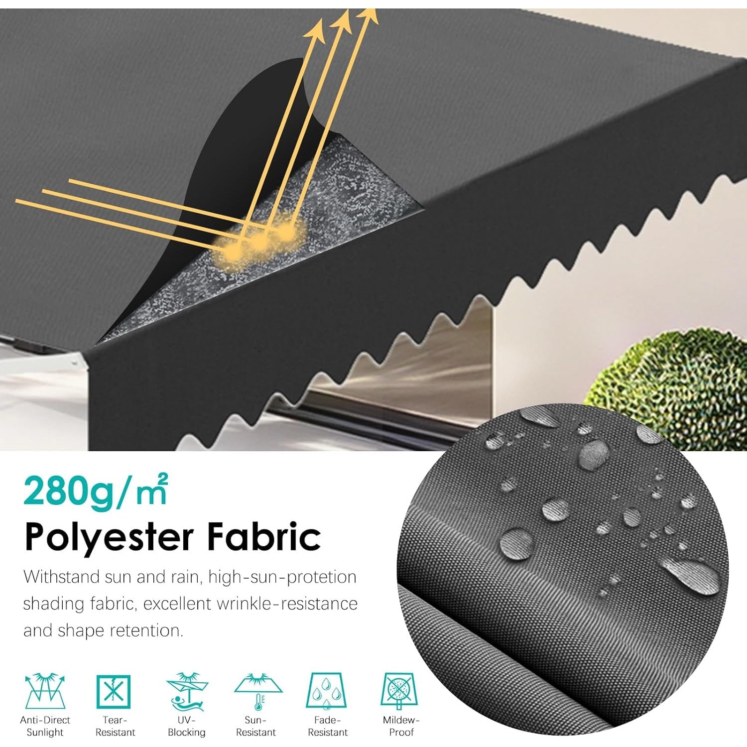 YODOLLA 13'x10' Dual Side Free Standing Retractable Awning, Dark Gray