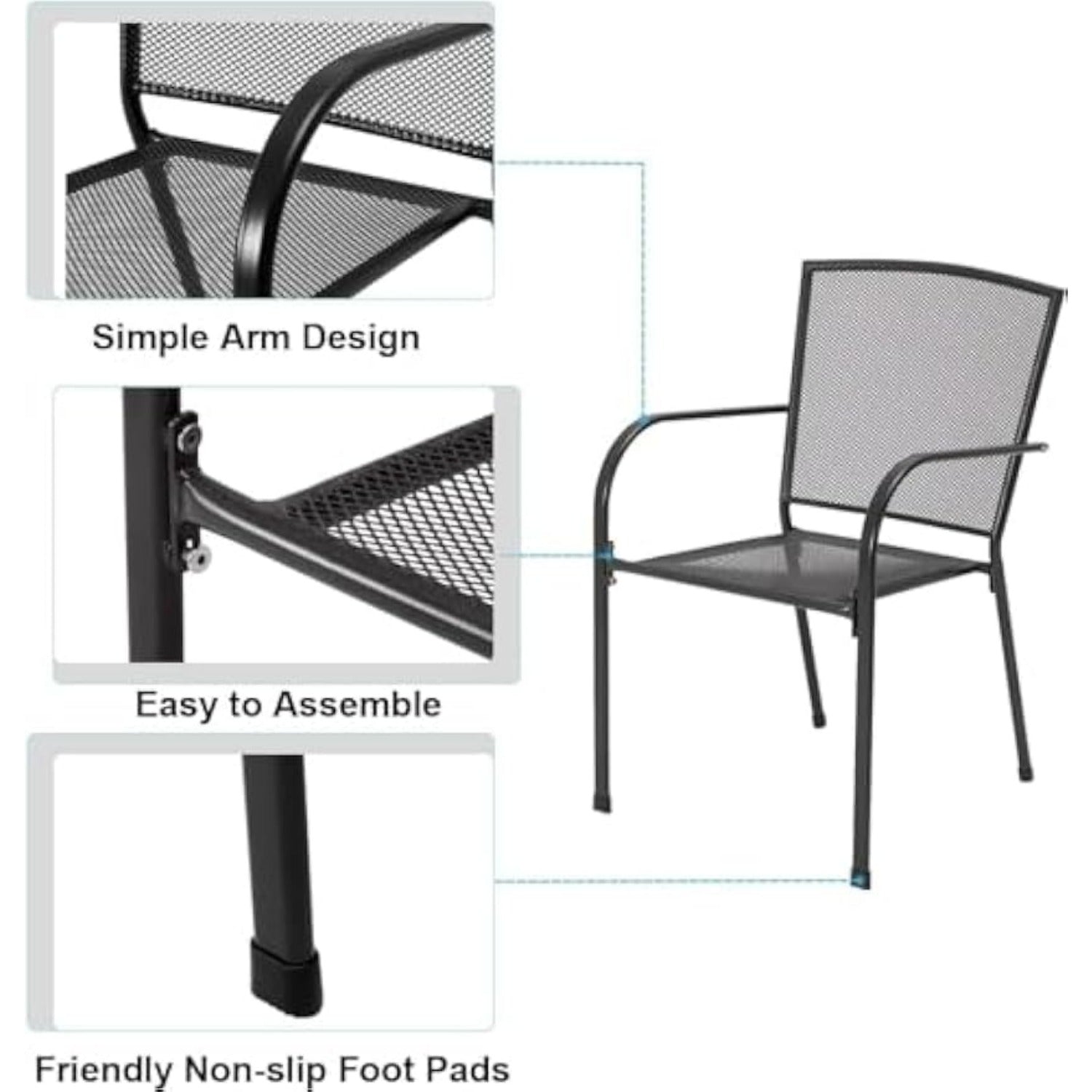YODOLLA Stackable Patio Dining Chairs Set of 4best