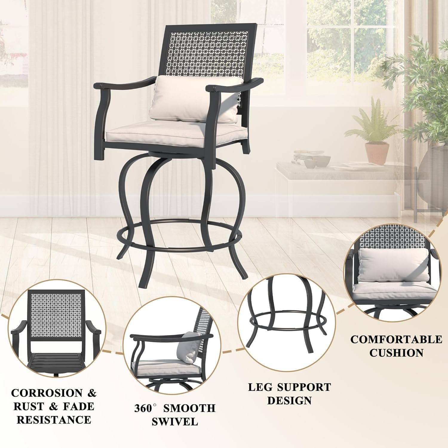 YODOLLA High Top Patio Bar Set Dining Table Set