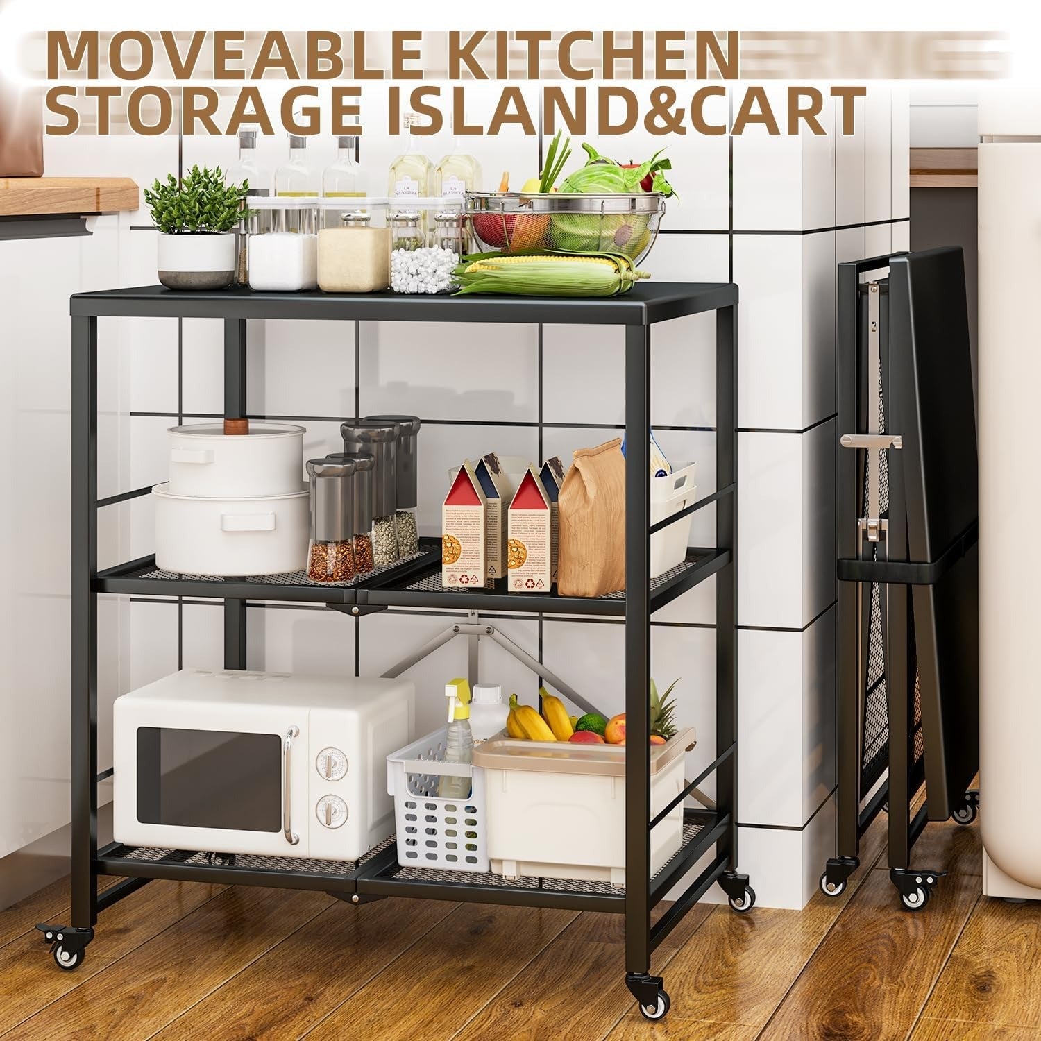 YODOLLA Stainless Pizza Oven Table with 2 Lock Casters, Blackbest