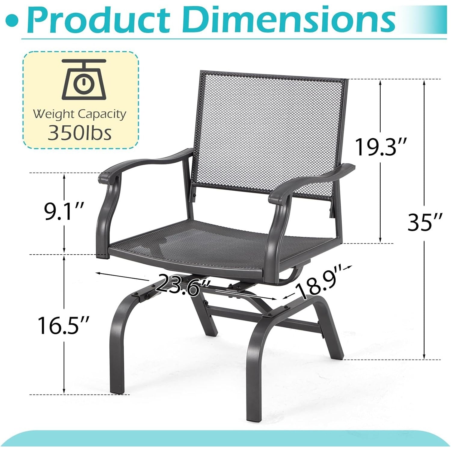 YODOLLA Outdoor Metal Rocker Chair Set of 2best