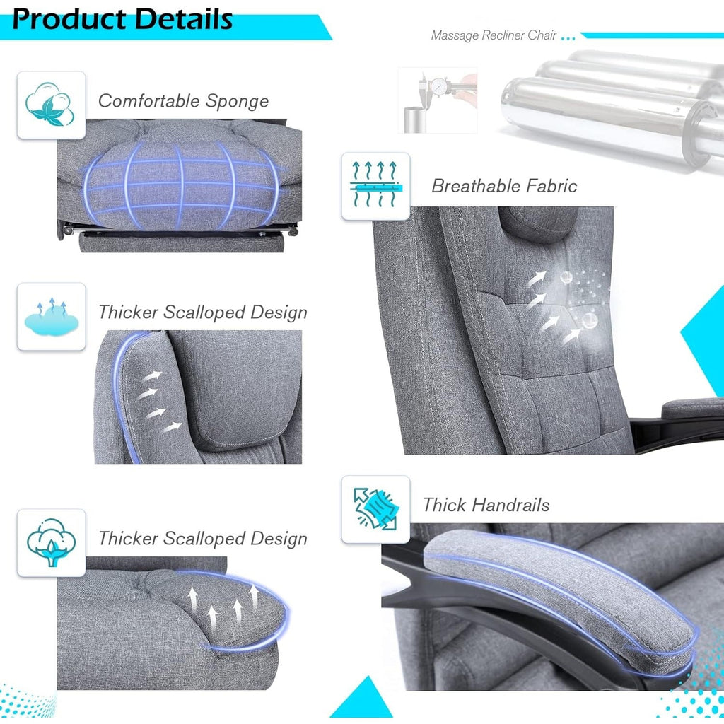 YODOLLA Ergonomic Office Chair with Heat&Massage, Fabric Graybest