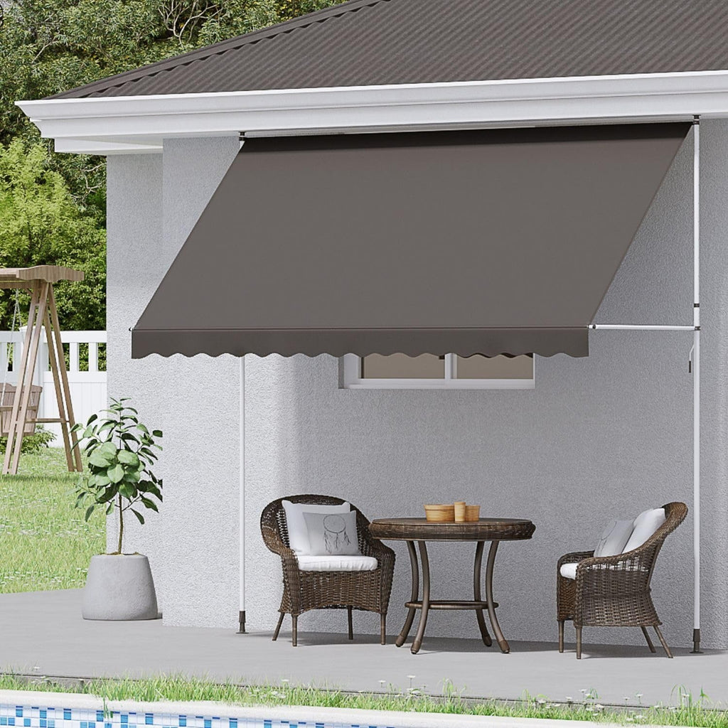 YODOLLA 3x1.8m DIY Free Standing Awning, Dark Grey