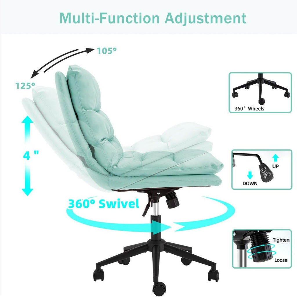 YODOLLA Office Chairs Swivel Desk Chair, PU Leather Light Greenbest