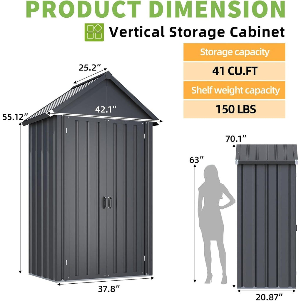 YODOLLA Outdoor Storage Cabinet Waterproof with Shelves