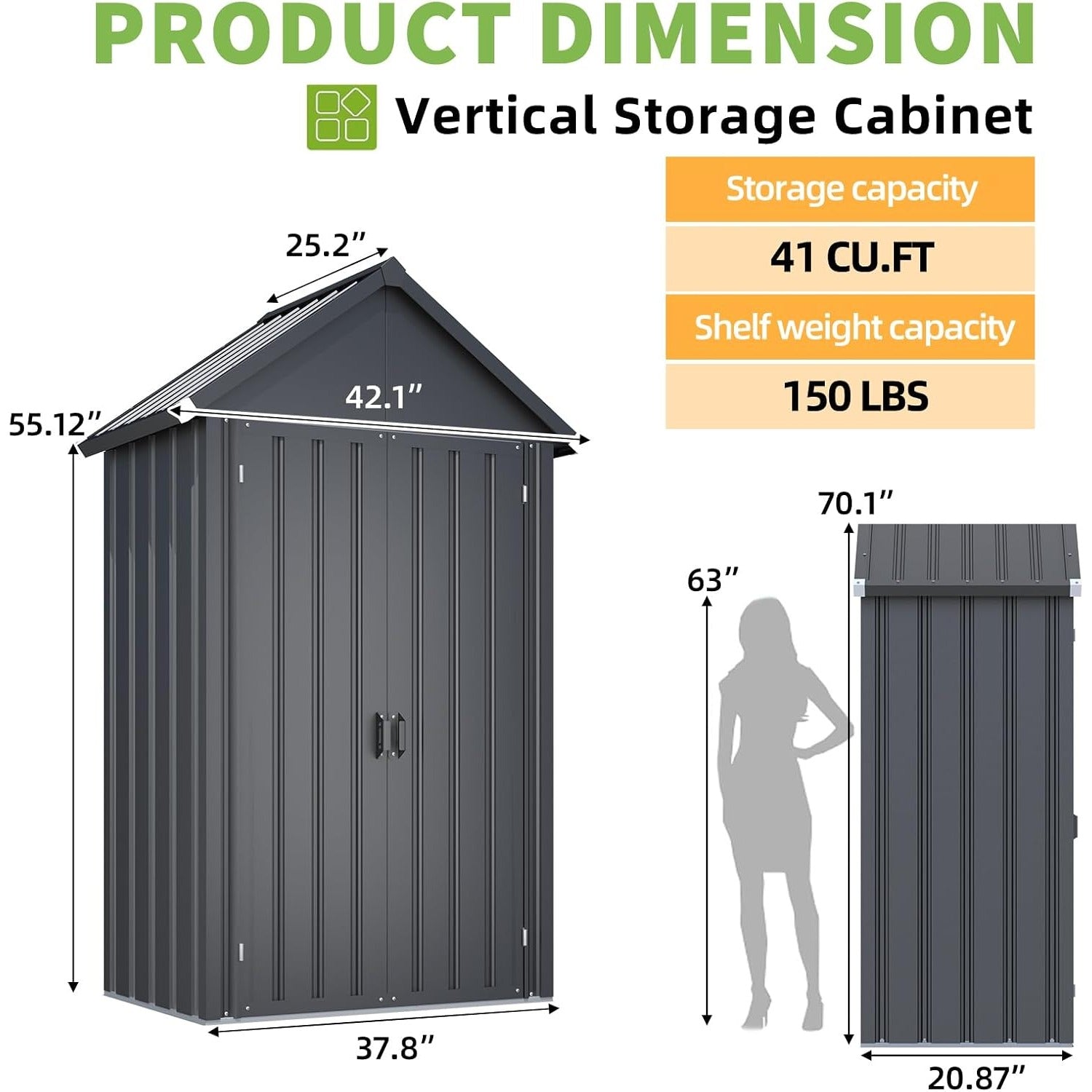 YODOLLA Outdoor Storage Cabinet Waterproof with Shelves