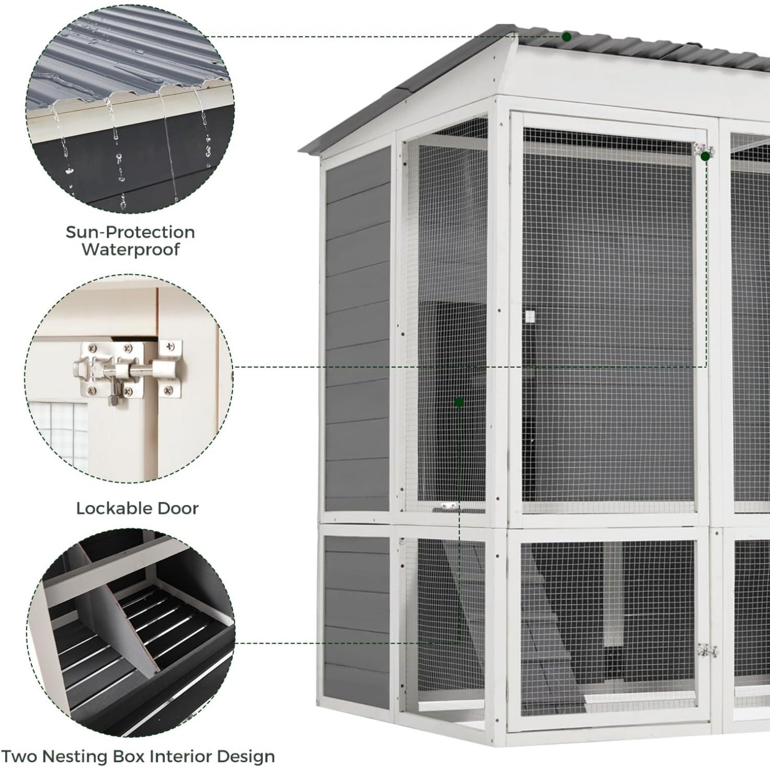 YODOLLA 67'' Extra Large Wood Chicken Coop with Run