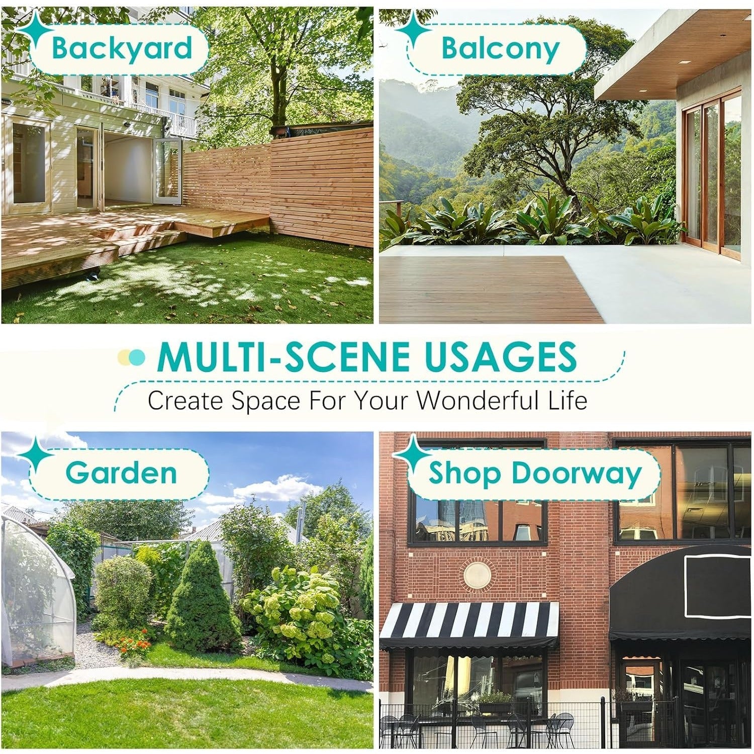 YODOLLA Retractable Awning, Manual Outdoor Awnings, Dark Grey