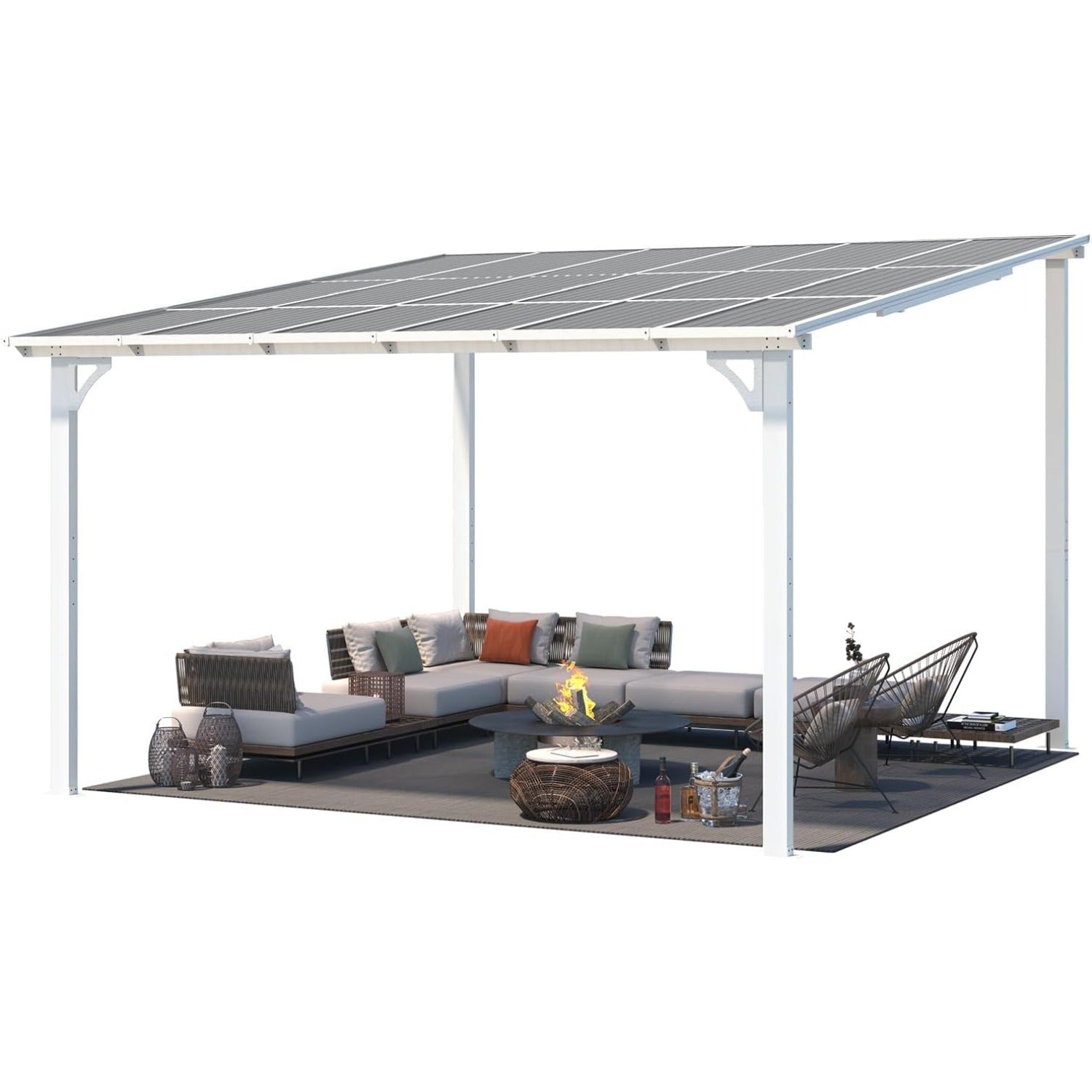 YODOLLA 12' x 12' Large Outdoor Wall Mounted Gazebos