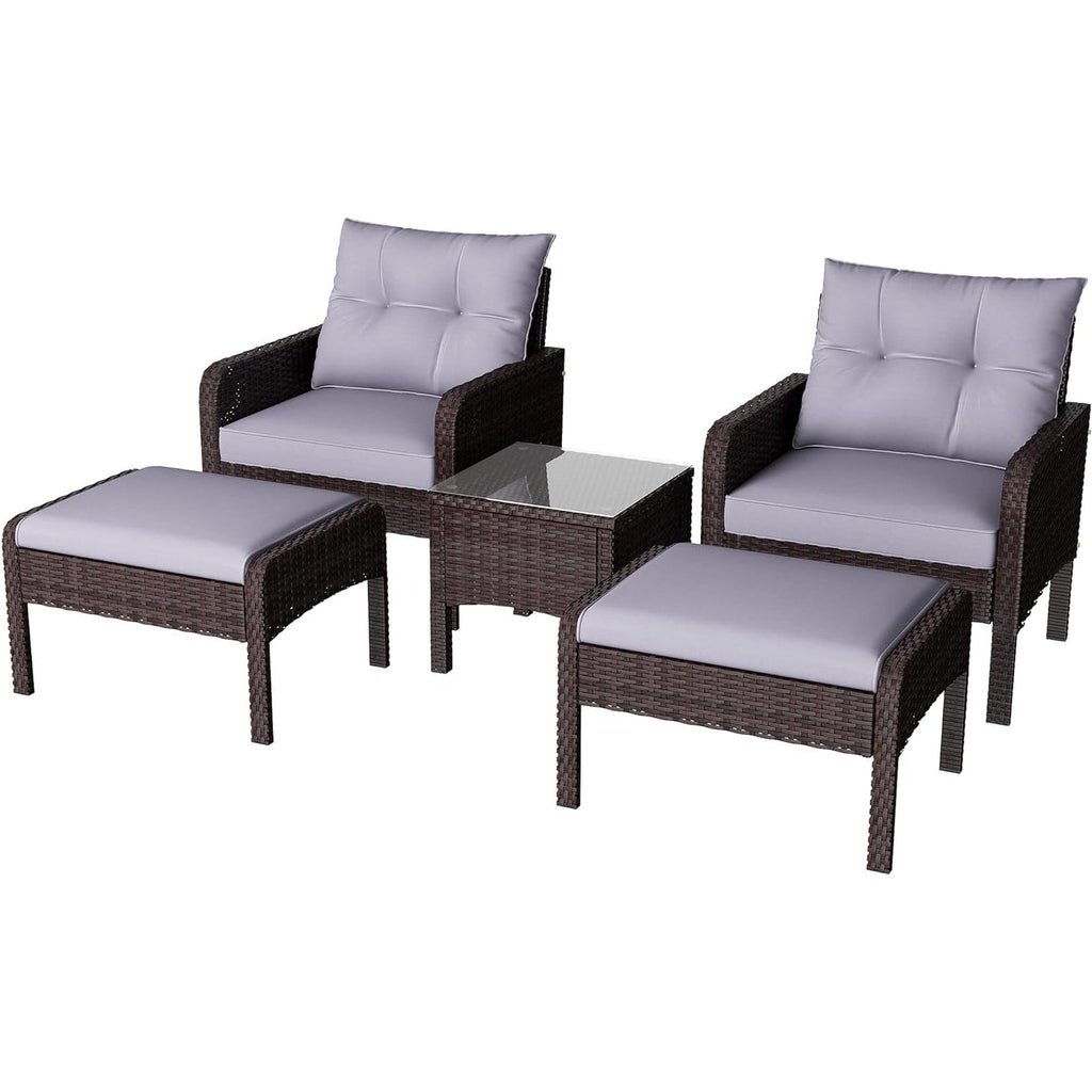 YODOLLA Outdoor 5 Pieces Patio Furniture Set, Greybest