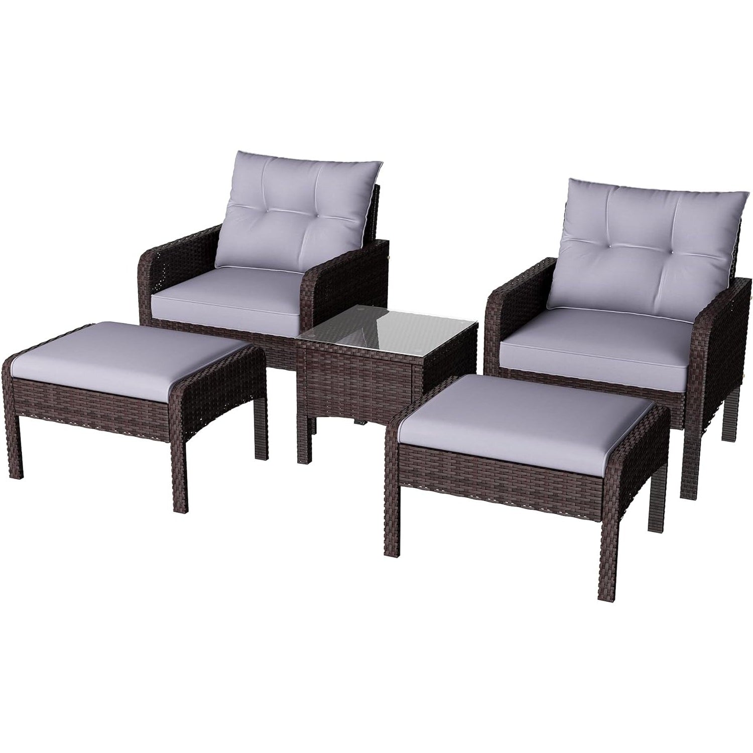 YODOLLA Outdoor 5 Pieces Patio Furniture Set, Greybest