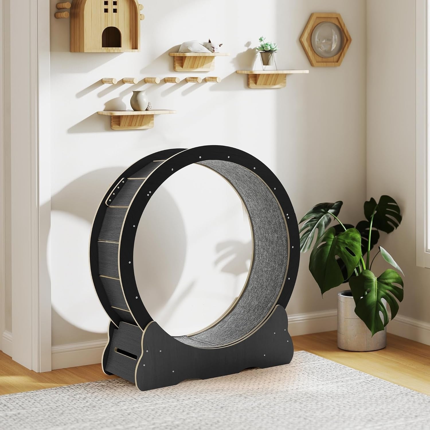 YODOLLA 43.3” Cat Exercise Running Wheel, Black