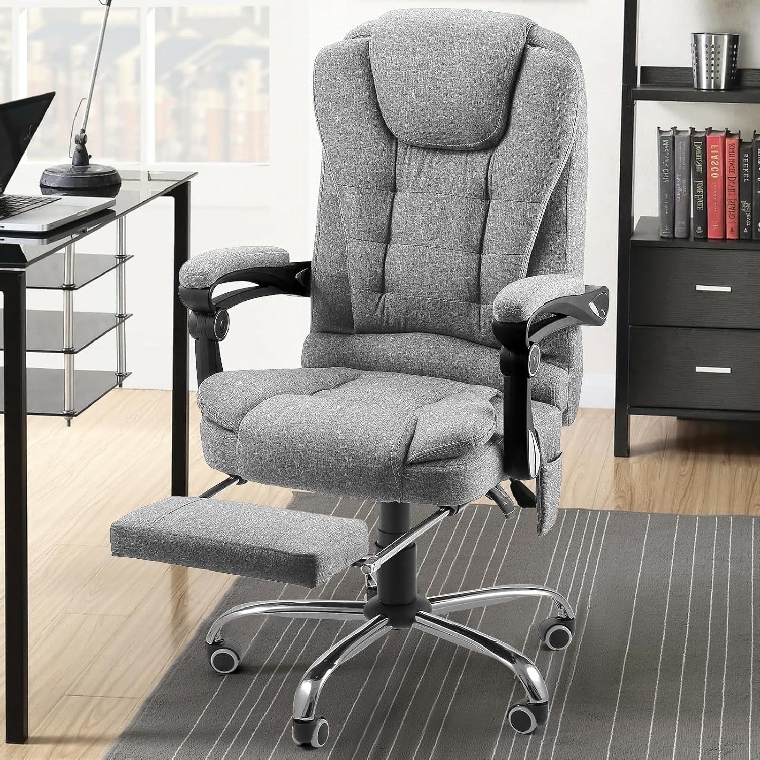 YODOLLA Ergonomic Office Chair with Heat&Massage, Fabric Graybest