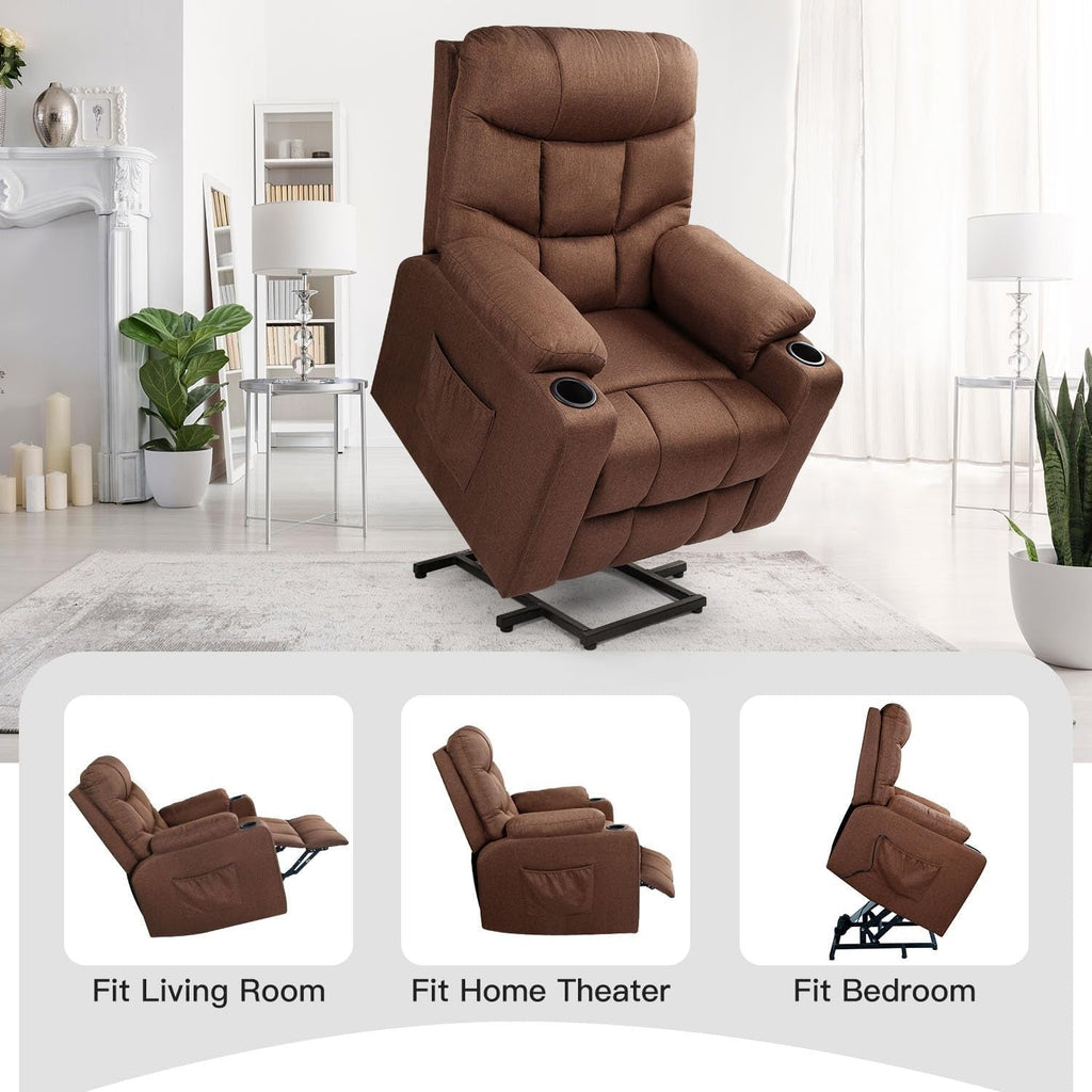 YODOLLA Massage Power Lift Recliner for Elderly, Electric Lift Chair, Brownbest