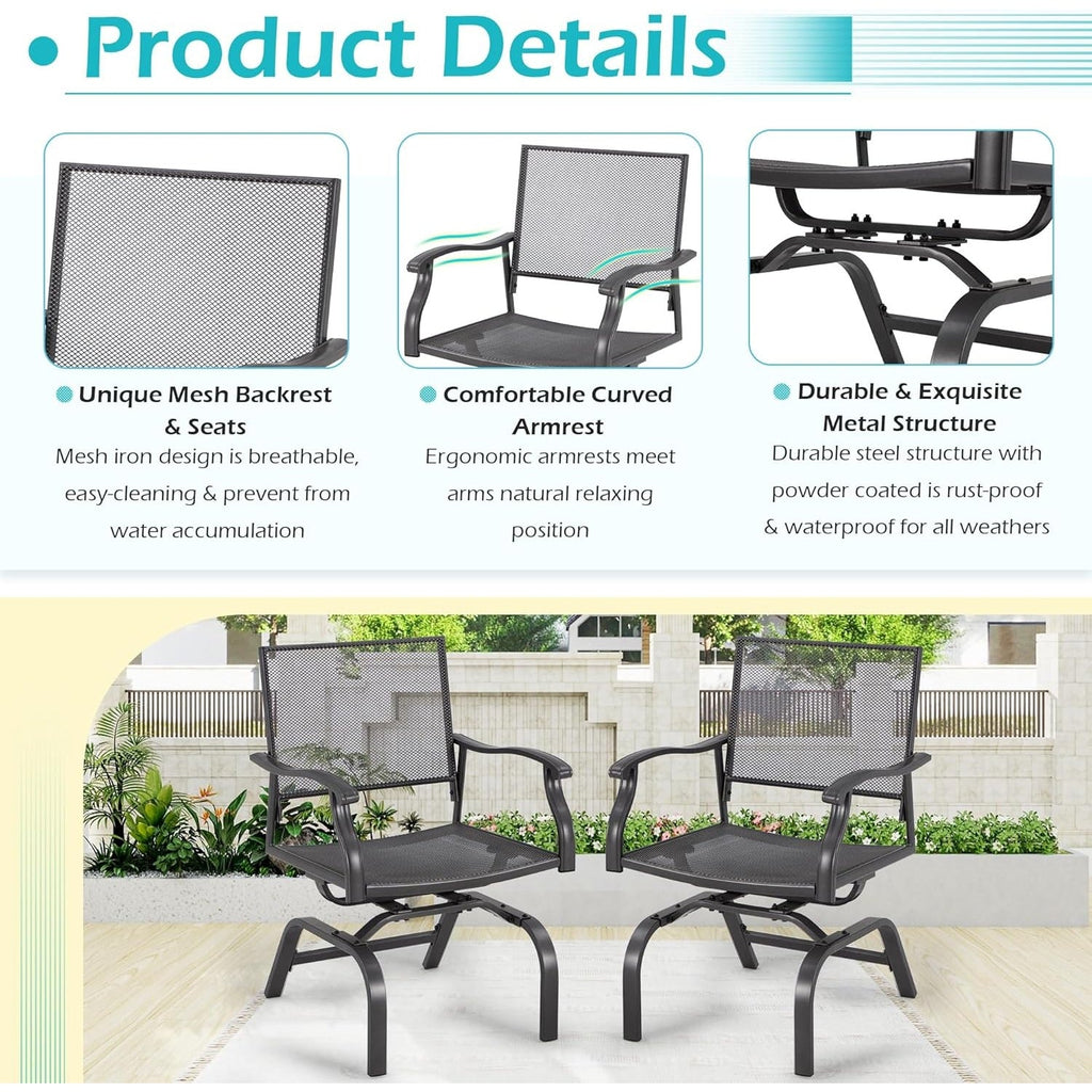 YODOLLA Outdoor Metal Rocker Chair Set of 2best