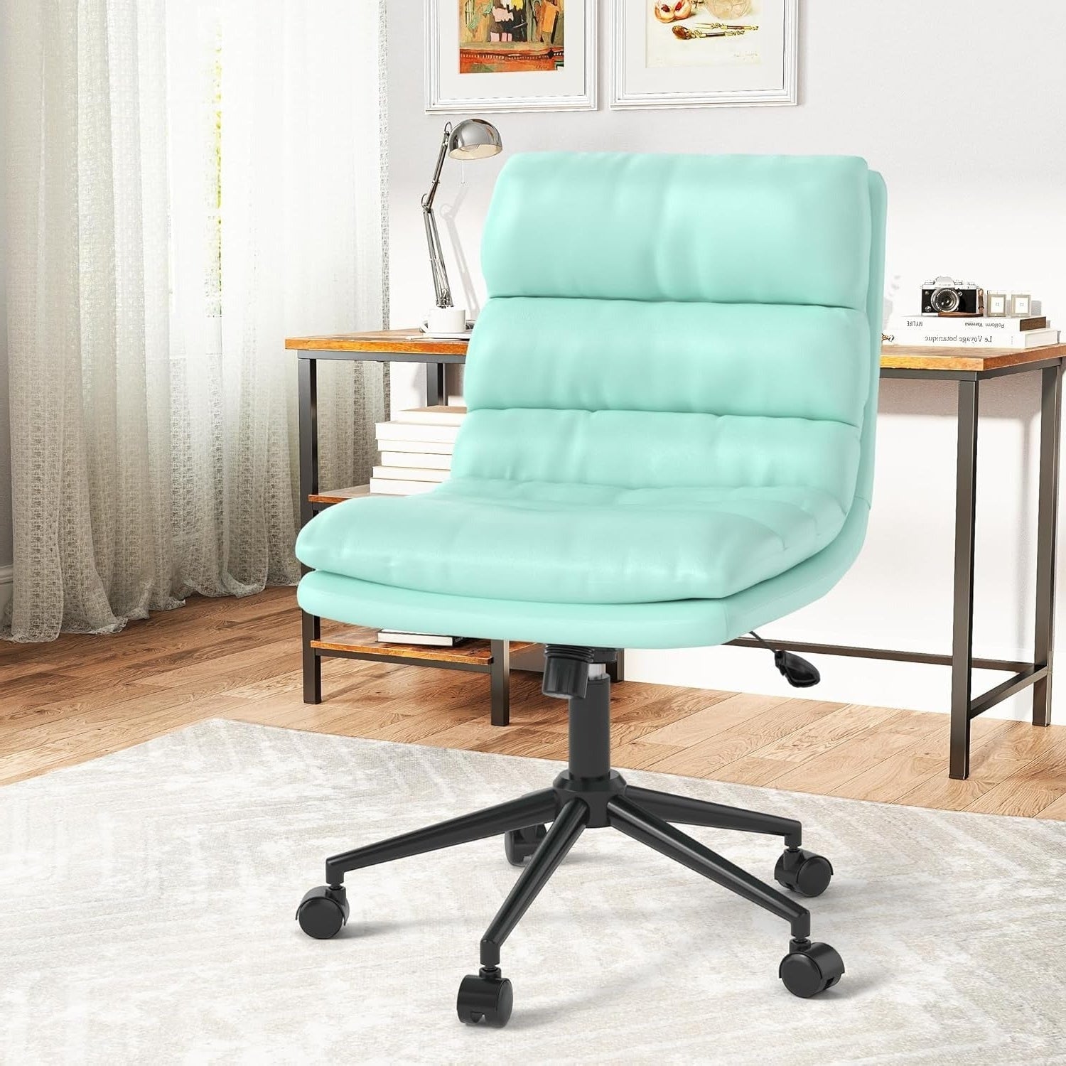 YODOLLA Office Chairs Swivel Desk Chair, PU Leather Light Greenbest