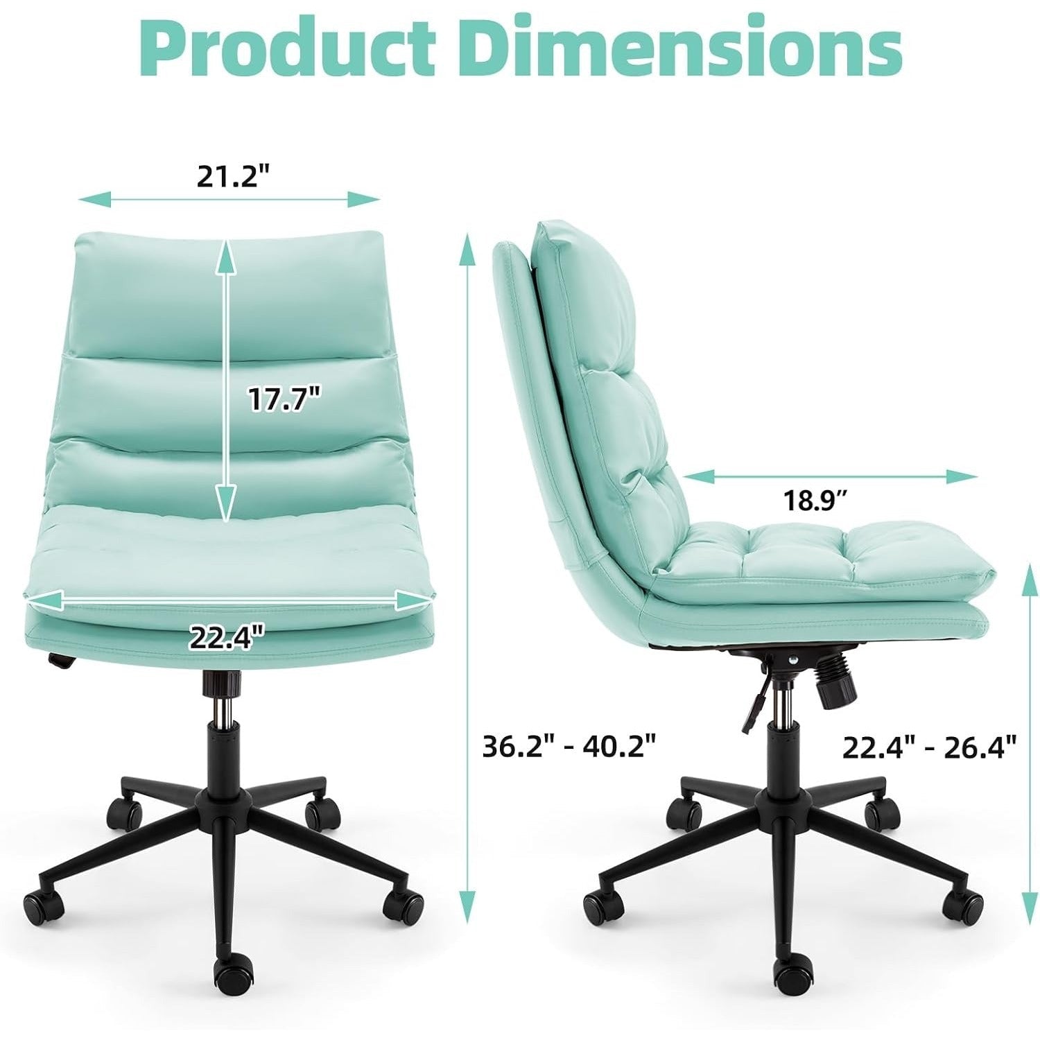 YODOLLA Office Chairs Swivel Desk Chair, PU Leather Light Greenbest