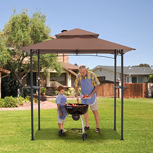 YODOLLA 8' x 5' Grill Gazebo, Brown