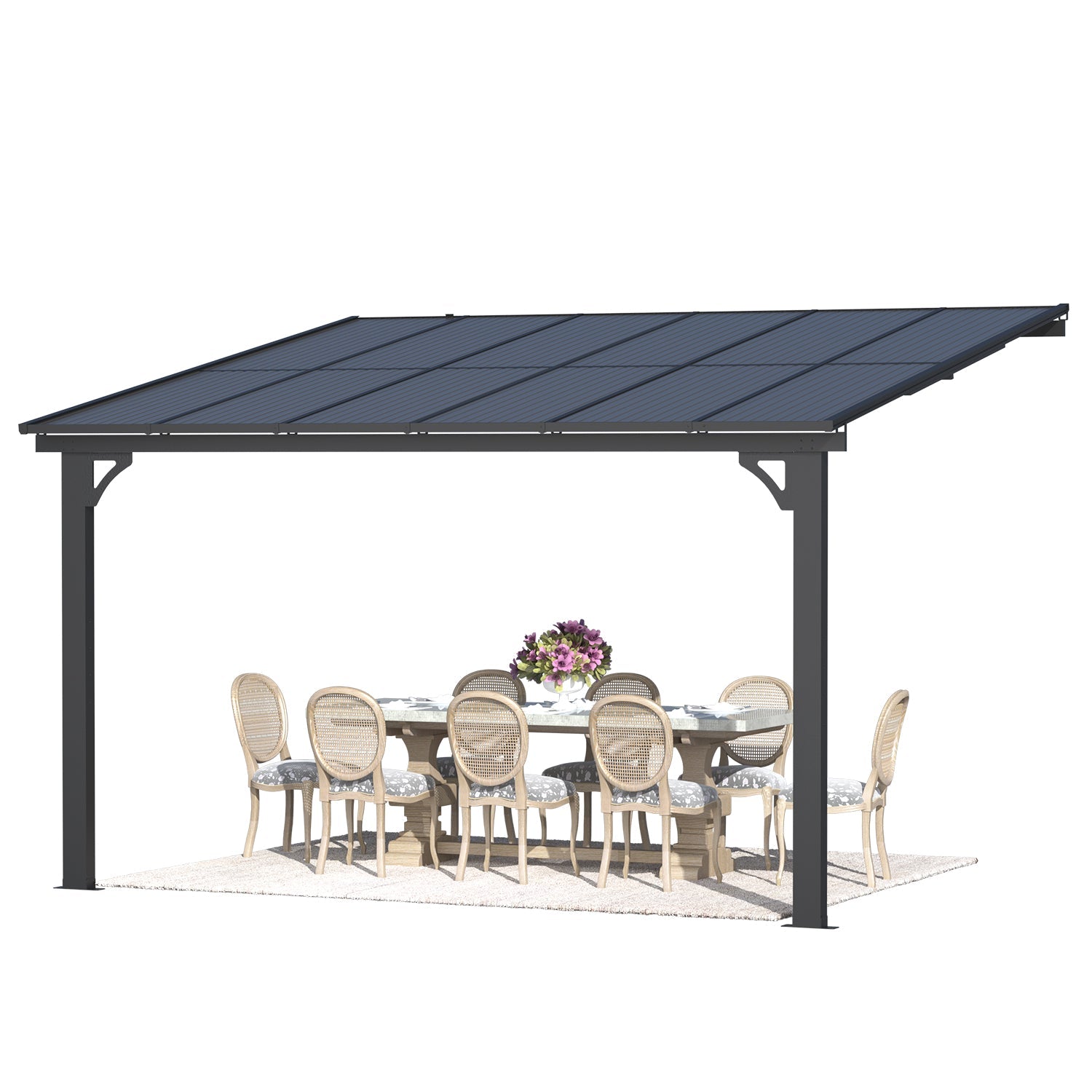 YODOLLA 12' × 10’ Adjustable Height Outdoor Gazebo Pergola for Patio