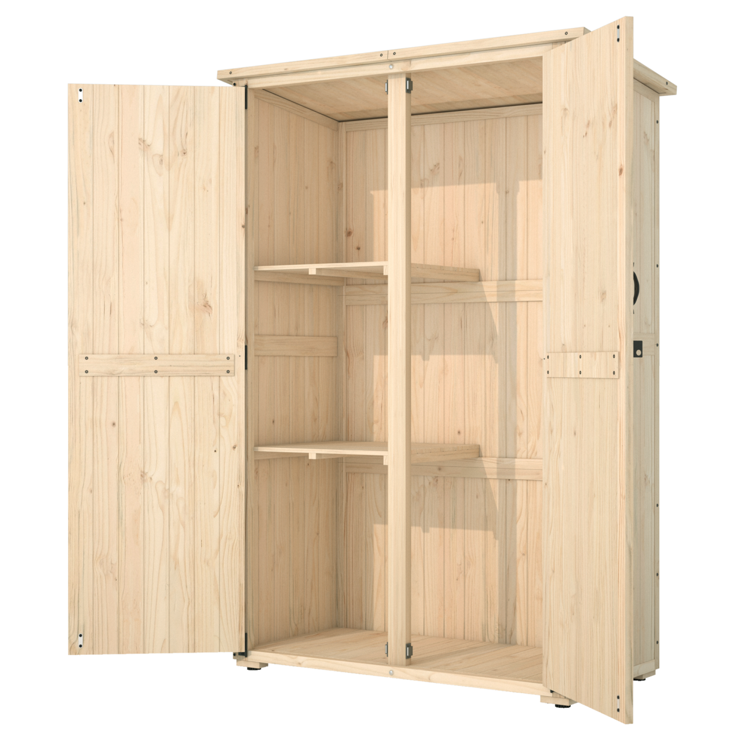 YODOLLA Outdoor Storage Shed with Waterproof Roof, Natural Woodbest