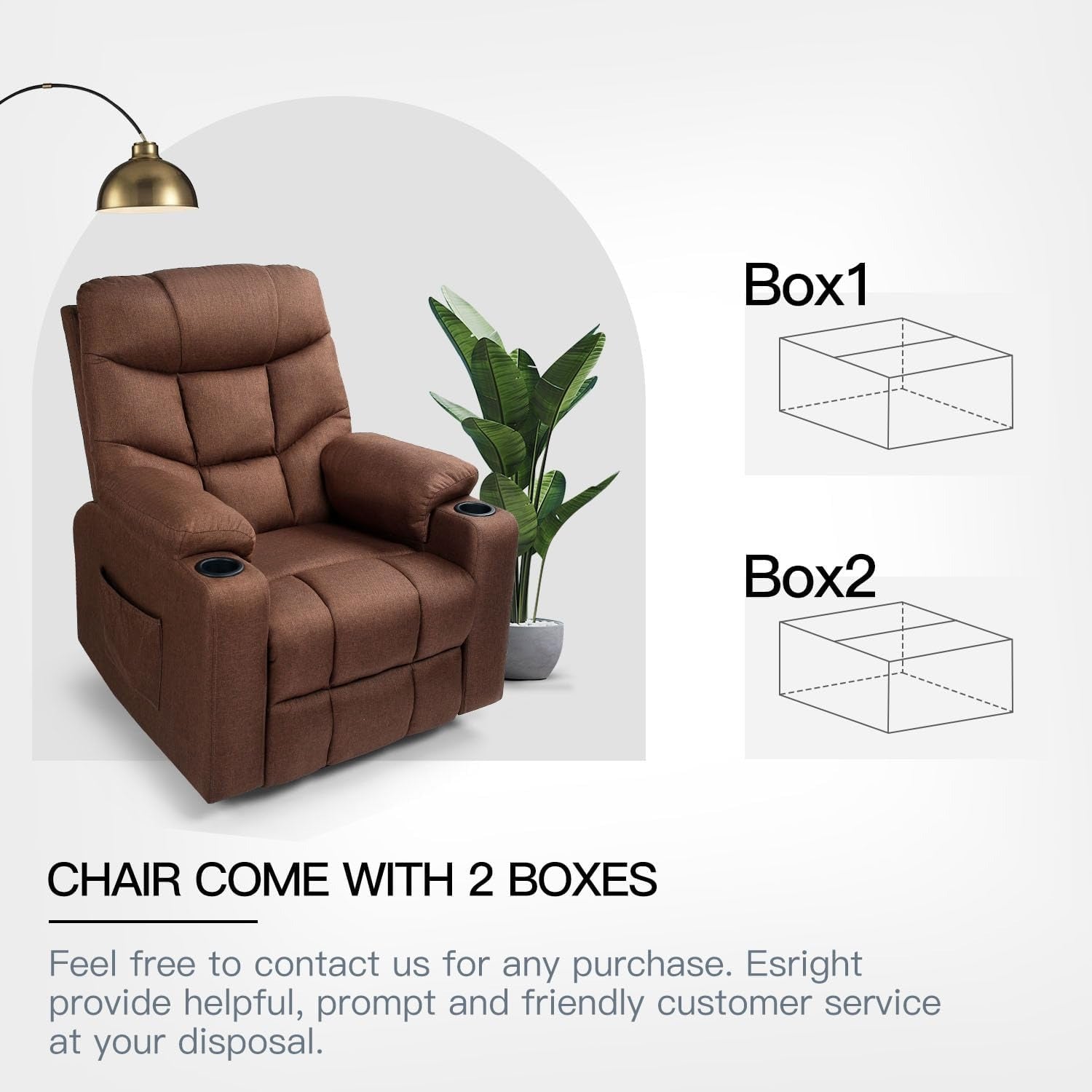 YODOLLA Massage Power Lift Recliner for Elderly, Electric Lift Chair, Brownbest